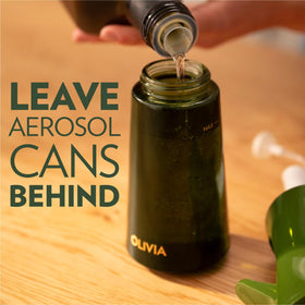 FLAIROSOL Olivia all-liquid compatibility lets you spray oils, sauces, and water.