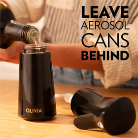 Dark glass container protects oils from light to preserve freshness