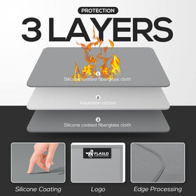 FLASLD heat resistant mat with waterproof silicone resists odors.
