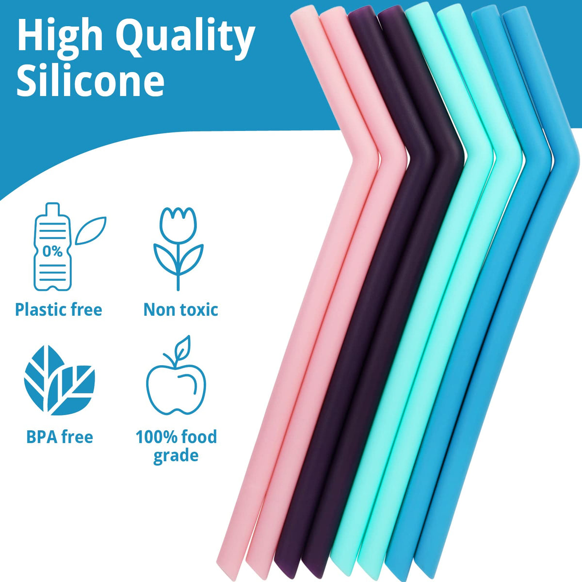 Flathead cleaning brush paired with silicone straws for thorough cleaning