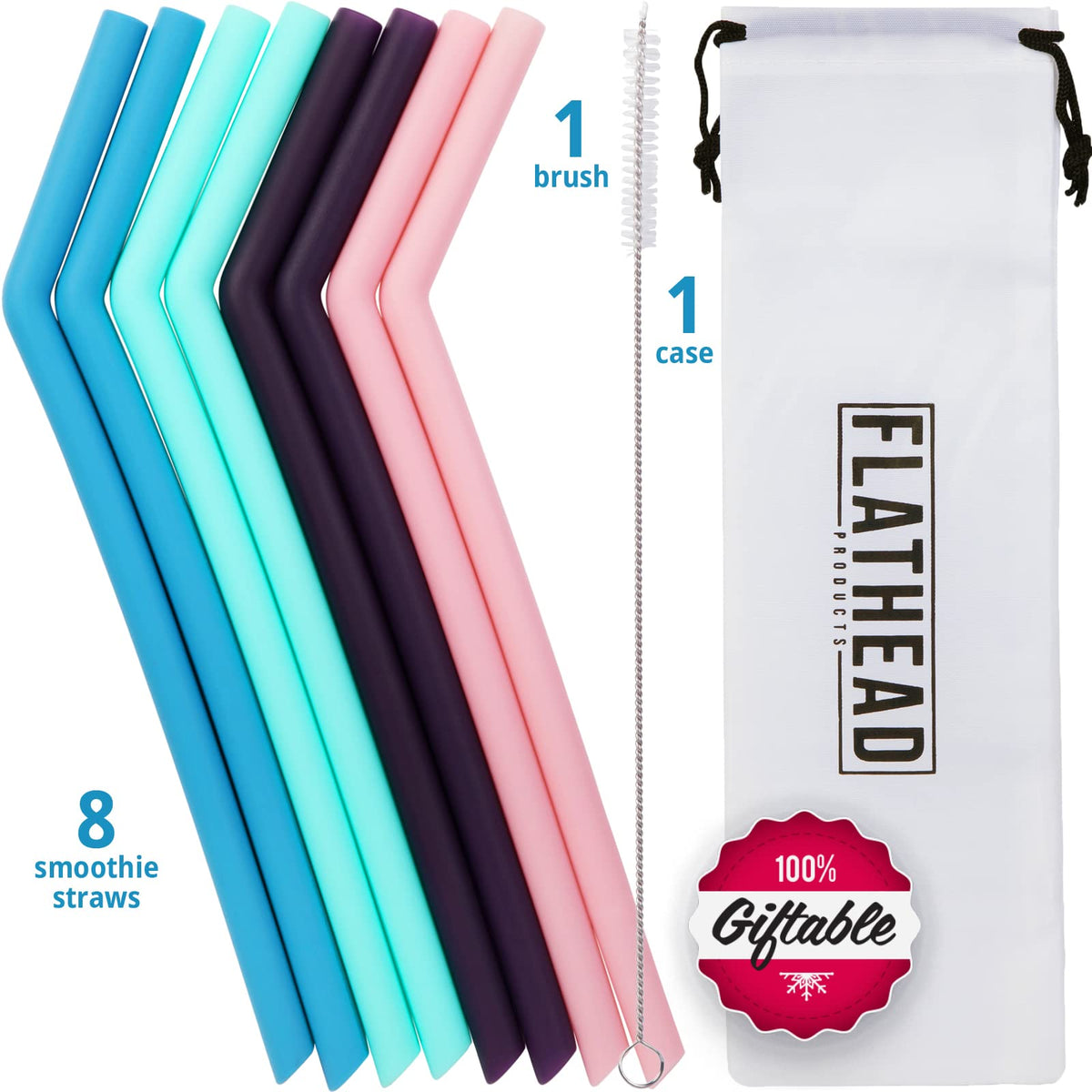 Flathead dishwasher-safe silicone straws simplify cleaning after meals