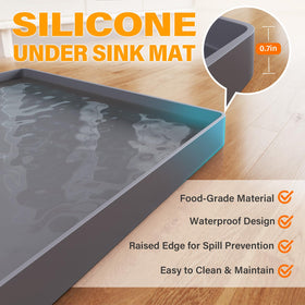 FLATO cabinet protector with edge design prevents leaks and stains in kitchen spaces.
