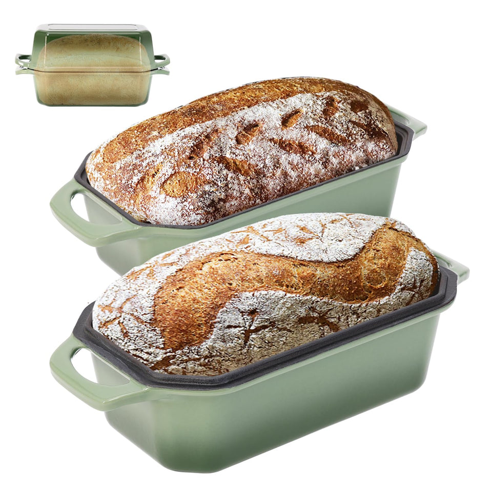 Flavehc cast iron loaf pan with lid showing sturdy construction for even heat distribution