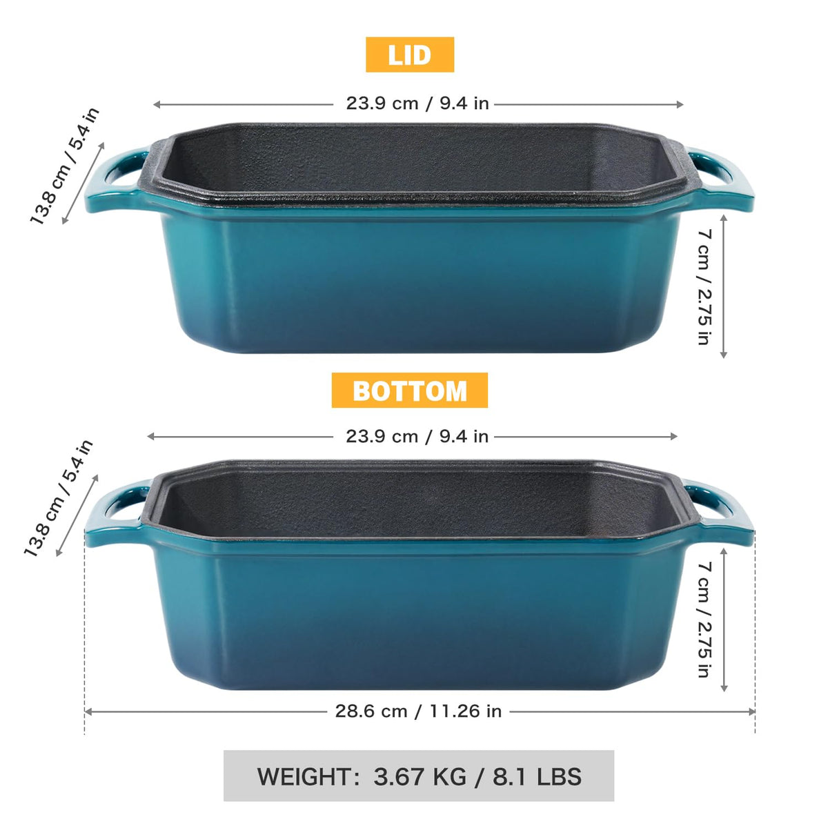 Flavehc bread pan in oven up to 500°F for versatile cooking