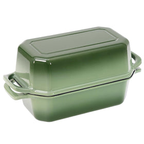Flavehc bread pan lid in use for two-loaf setup and versatile baking