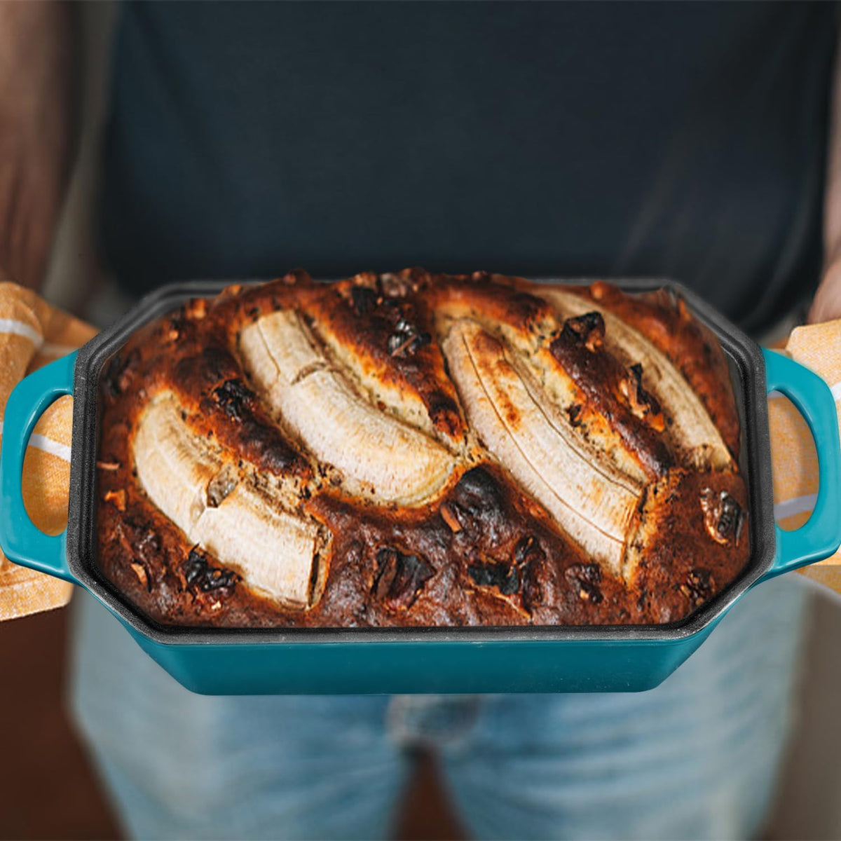 Flavehc bread pan two-use design with lid as second pan