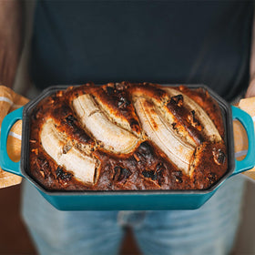 Flavehc bread pan two-use design with lid as second pan