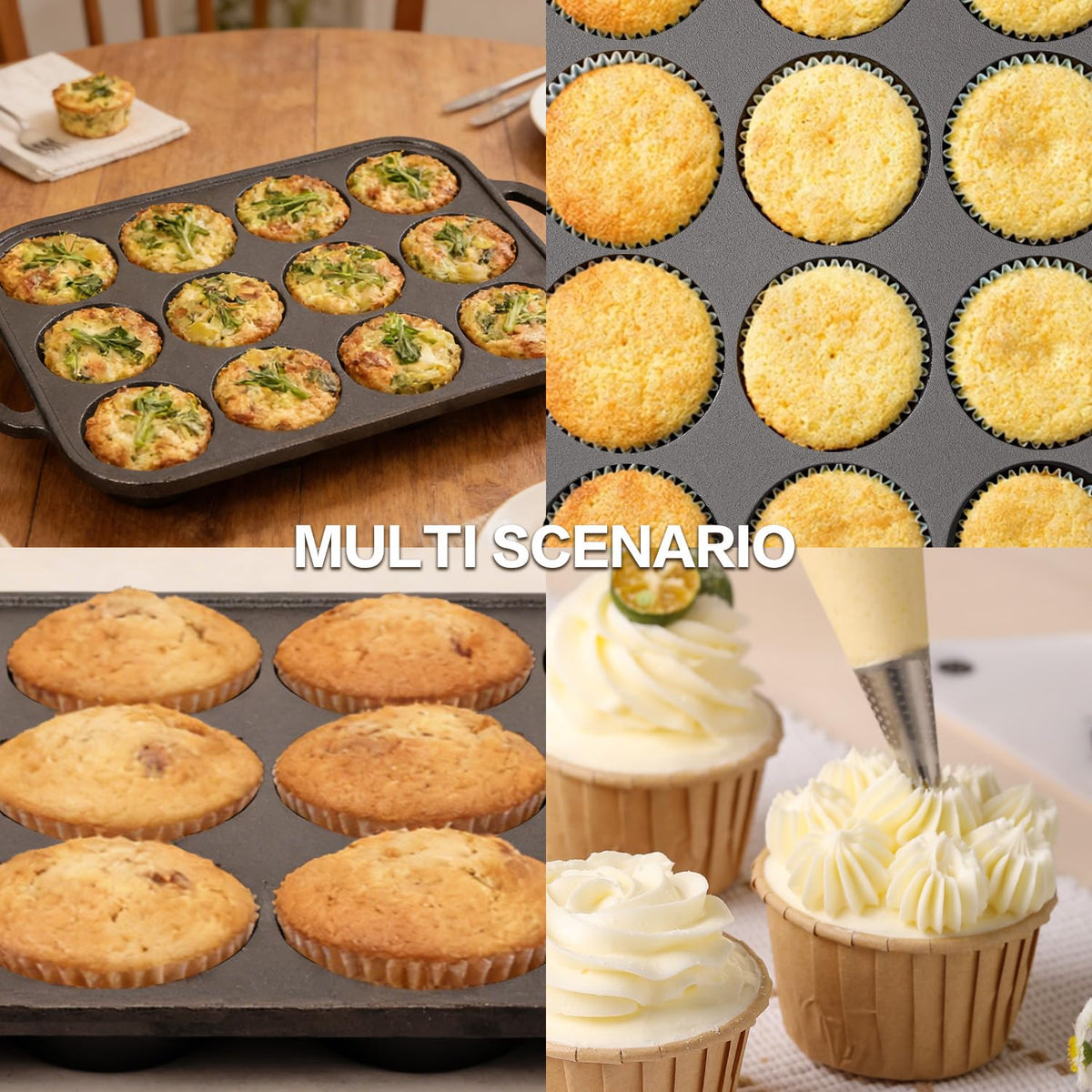 Batch-bake up to 24 muffins at once for gatherings.