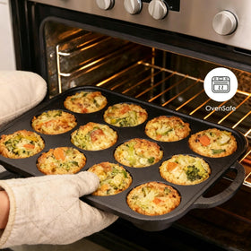 Pre-seasoned surface reduces initial sticking for quick setup and use.