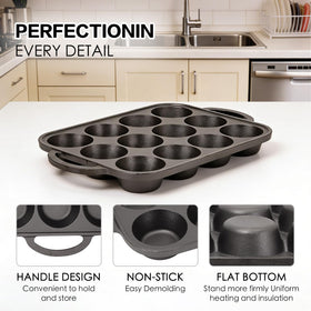 Effortless release helps baked goods slide out cleanly with minimal sticking.