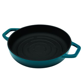 Flavehc cast iron offers even heat distribution for breads and roasts.