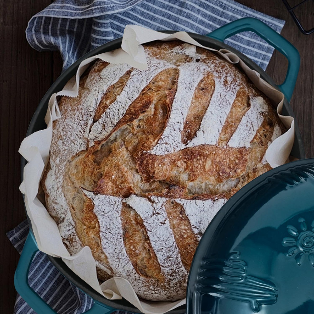 Flavehc oven tolerates up to 500°F for versatile cooking.