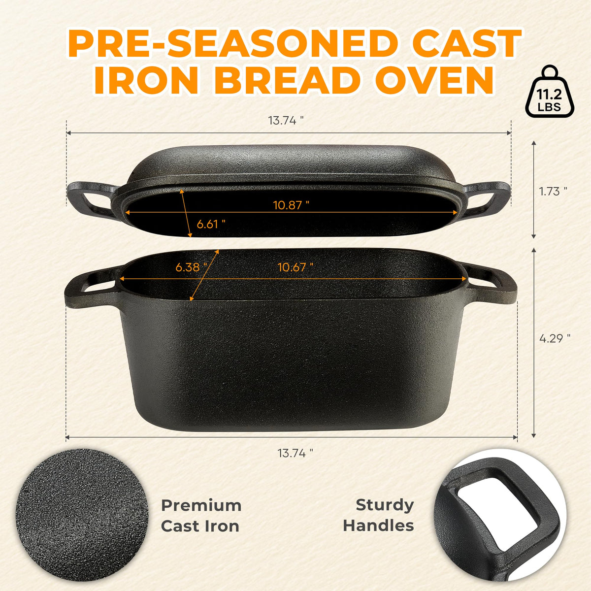 Flavorix cast-iron lid enabling humidity for sourdough bloom