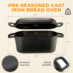 Flavorix cast-iron lid enabling humidity for sourdough bloom