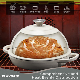 Flavorix sourdough Dutch oven with lid off highlighting spacious cavity