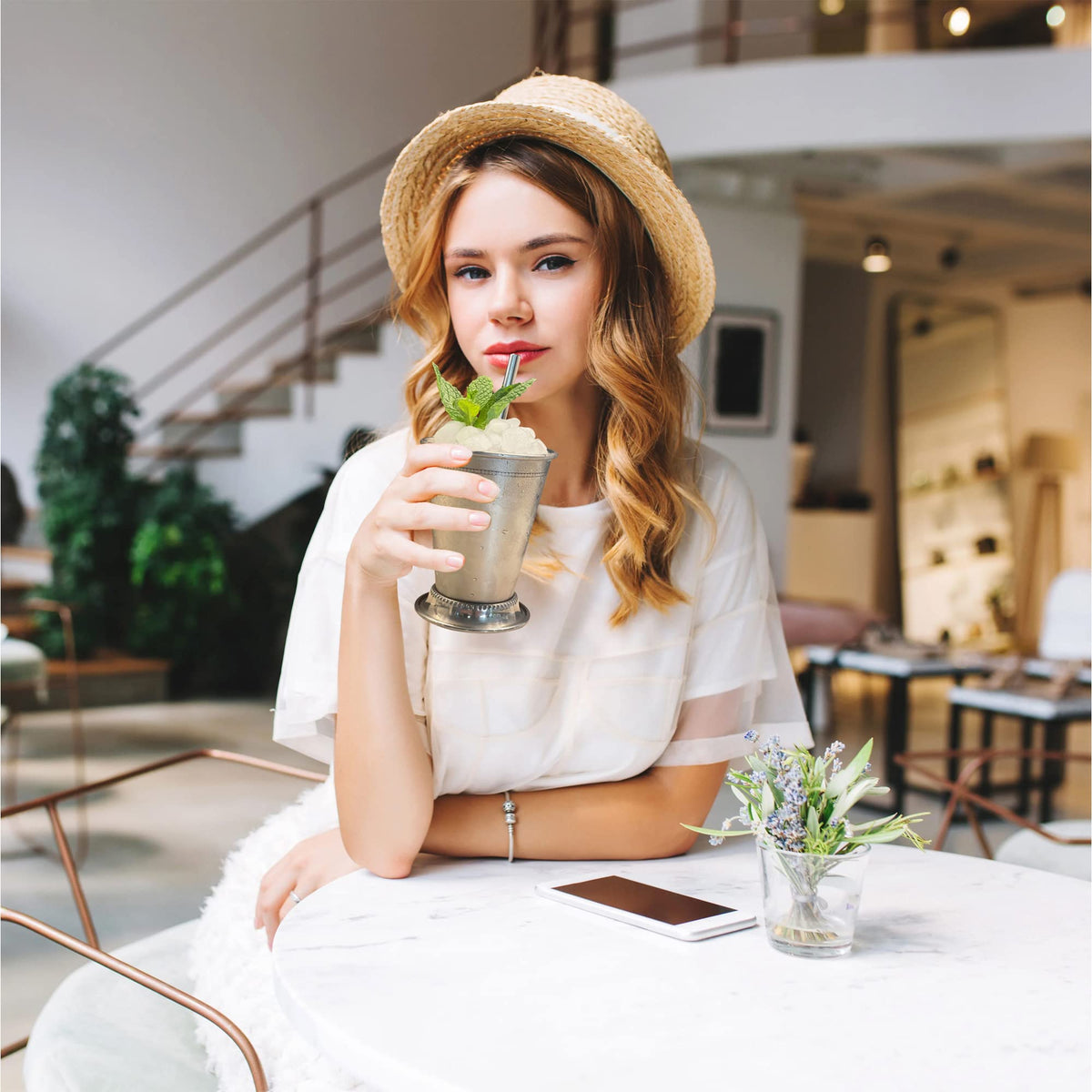 Flavourd derby party display features mint julep cups on a bar