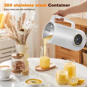 Flelano 34oz capacity suits family batches of almond or oat milk