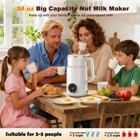 Flelano nut milk maker stainless container interior for durability.