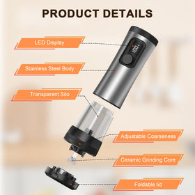 USB-C charging base keeps grinders ready for busy kitchens.
