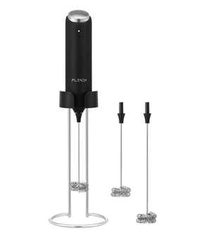 Flendy milk frother in charging bracket on counter for tidy, ready-to-use foam