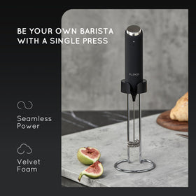 Flendy frother mounted on wall for space-saving storage and charging