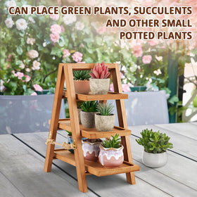 Flenpptly brown wooden cupcake stand adds rustic charm to celebrations.