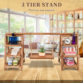 Flenpptly party dessert table setup showcasing a multi-tier display.