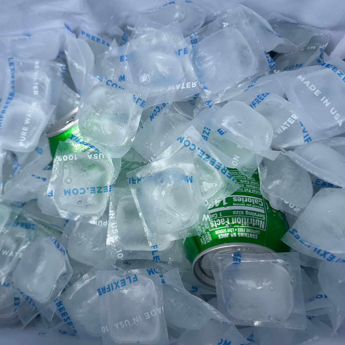 Mesh storage bag included for freezing and transport.