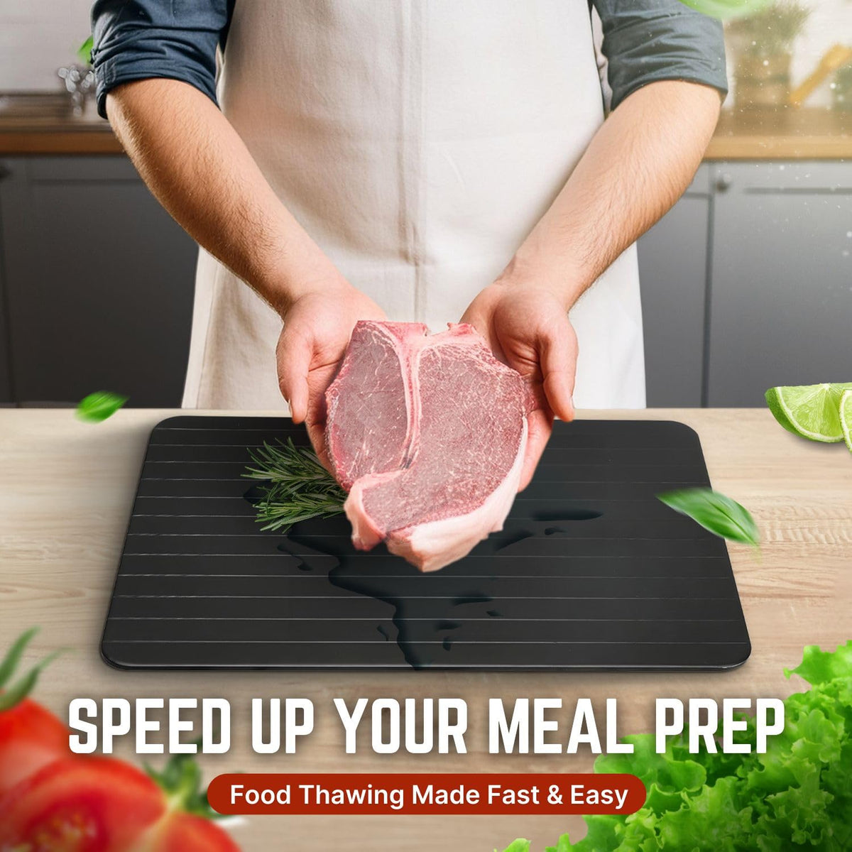 Flexzion defrost tray with nonstick surface for easy cleanup after thawing