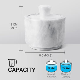 Flexzion marble sugar jar with lid keeps sugar dry and accessible.