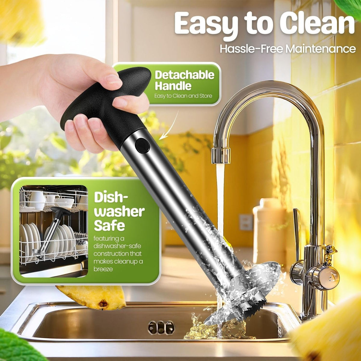 Flexzion non-slip handle provides secure grip during vigorous twisting.