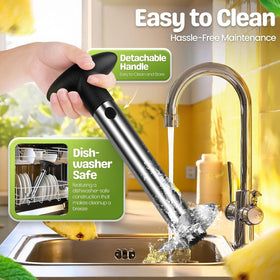 Flexzion non-slip handle provides secure grip during vigorous twisting.