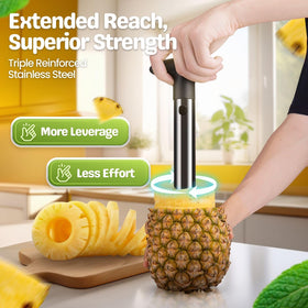 Flexzion spiral cutting tool captures creative fruit spirals for decorative salads.