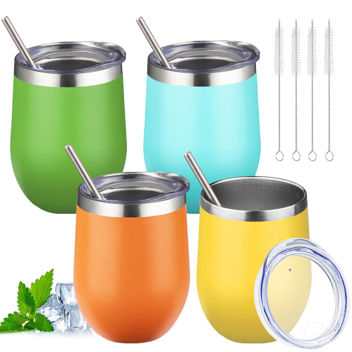 FLIFQI wine tumbler with lid shows vibrant multicolor finish for spill-free outdoor sipping.