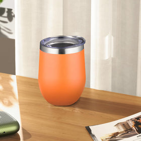 FLIFQI wine tumbler with lid, stemless design, ideal for on-the-go use.