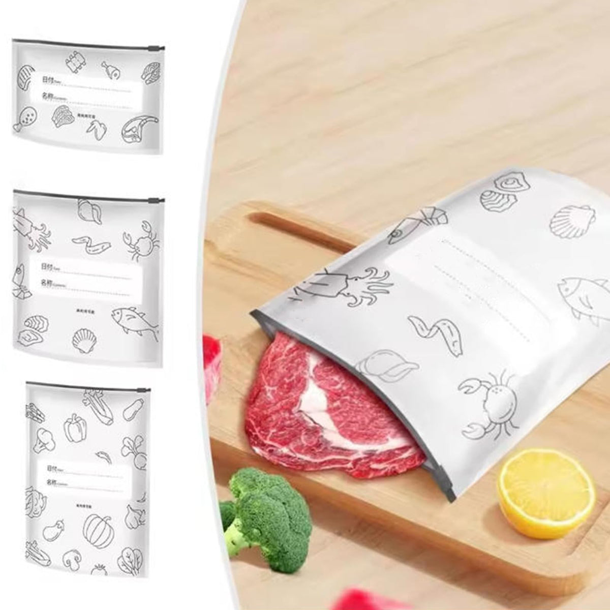 Flkaskf airtight zipper closure bags keep foods fresh longer