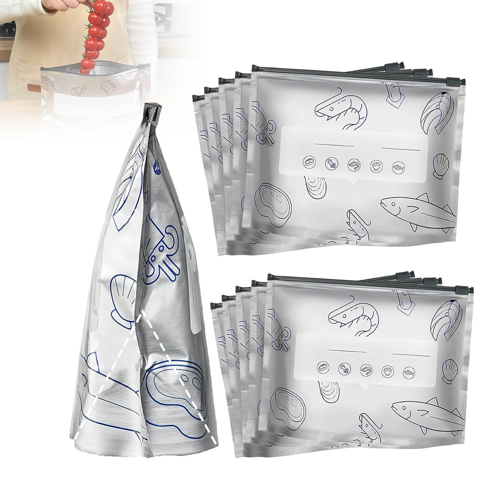 Flkaskf reusable foil bags with stand-up base for easy pantry organization