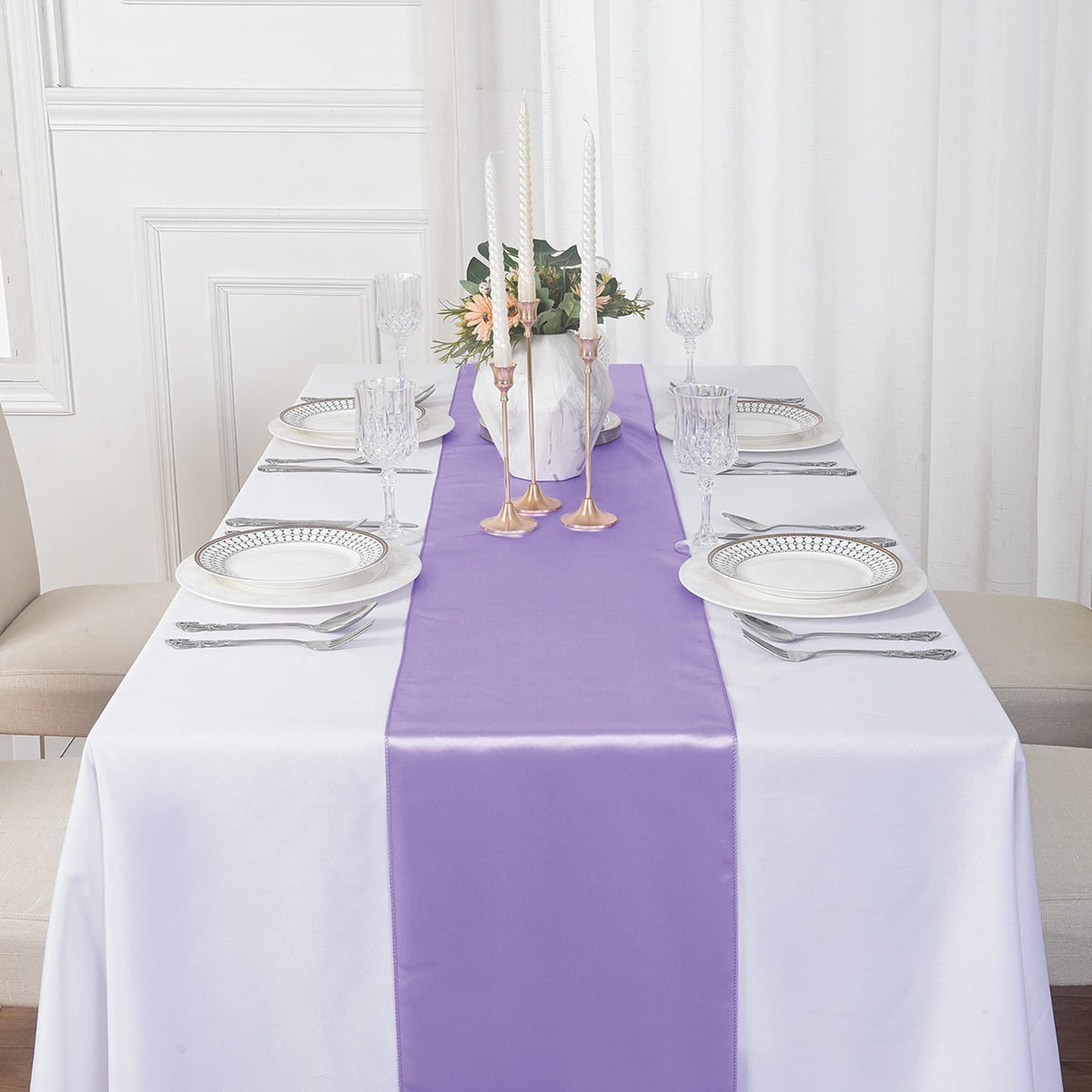 Flohar lavender table decoration runner ideal for weddings, birthdays, graduations.