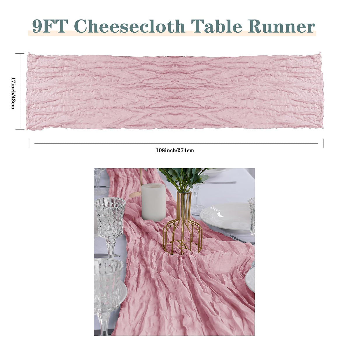 flohar six-pack cheesecloth runner laid out for rustic event setup
