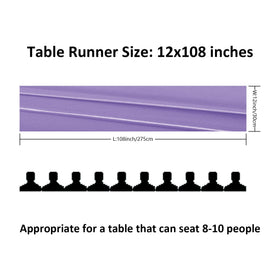 Flohar wedding decor satin runner in lavender adds refined color.