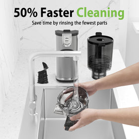 Floisdace BPA-free silver model supports whole-vegetable and fruit juicing
