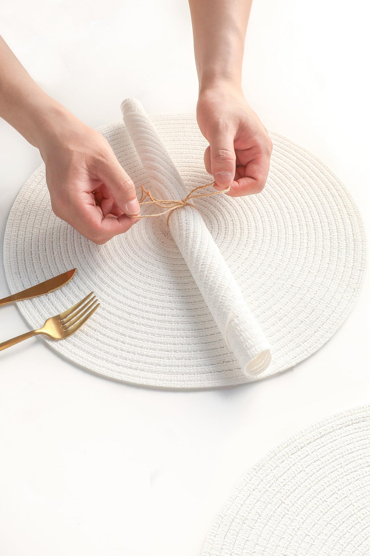 Floroom heat-resistant placemats withstand warm dishes without staining the table.