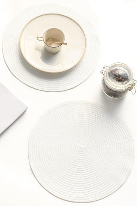 Floroom protective round placemats offer chic surface protection for daily meals.