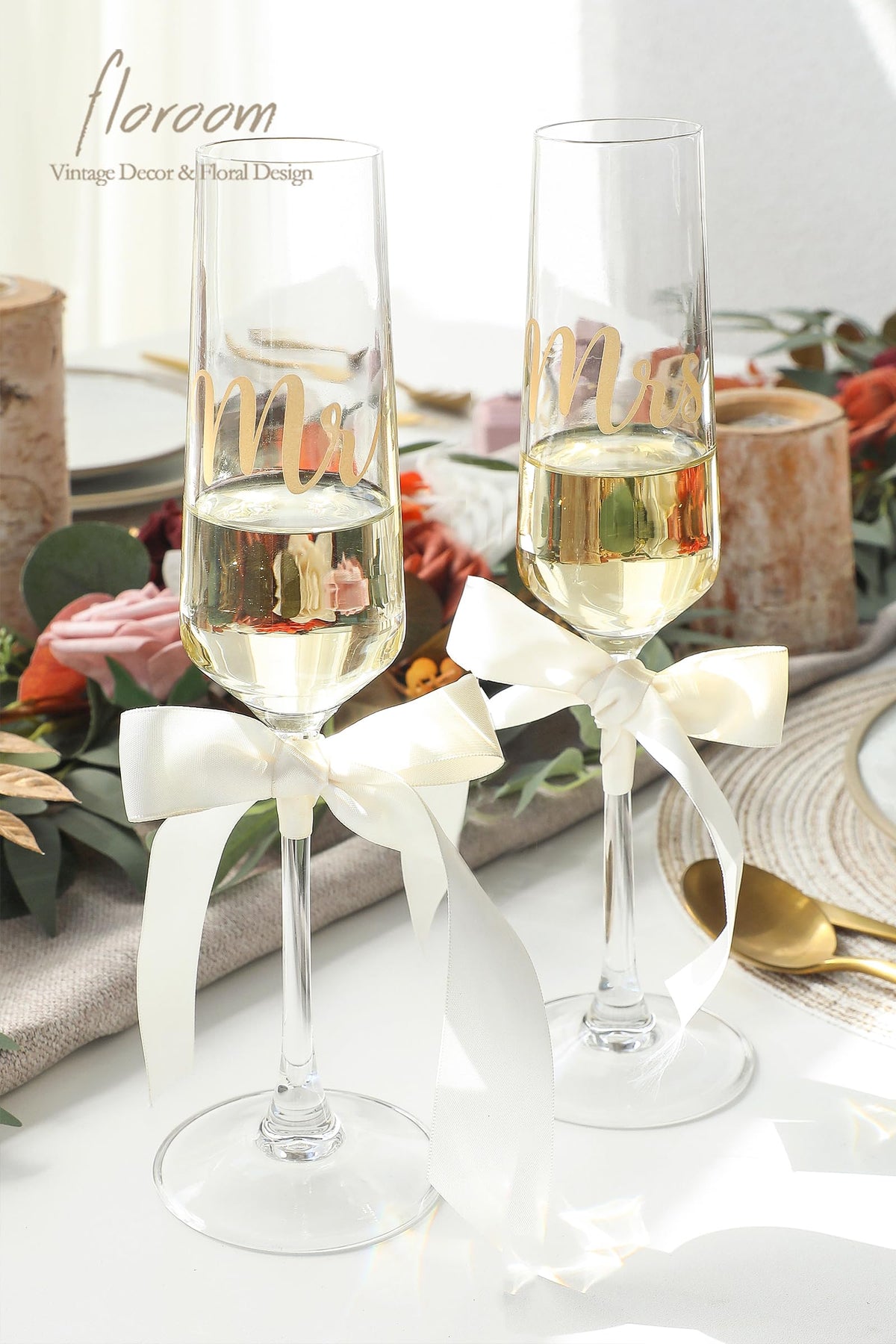 Floroom slim stem design flute with smooth laser-cut rim for comfort