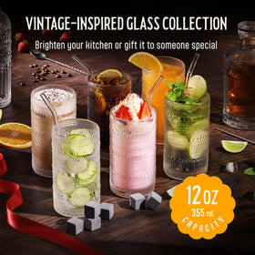 Florvani glass straws pair with the set for eco-friendly sipping.