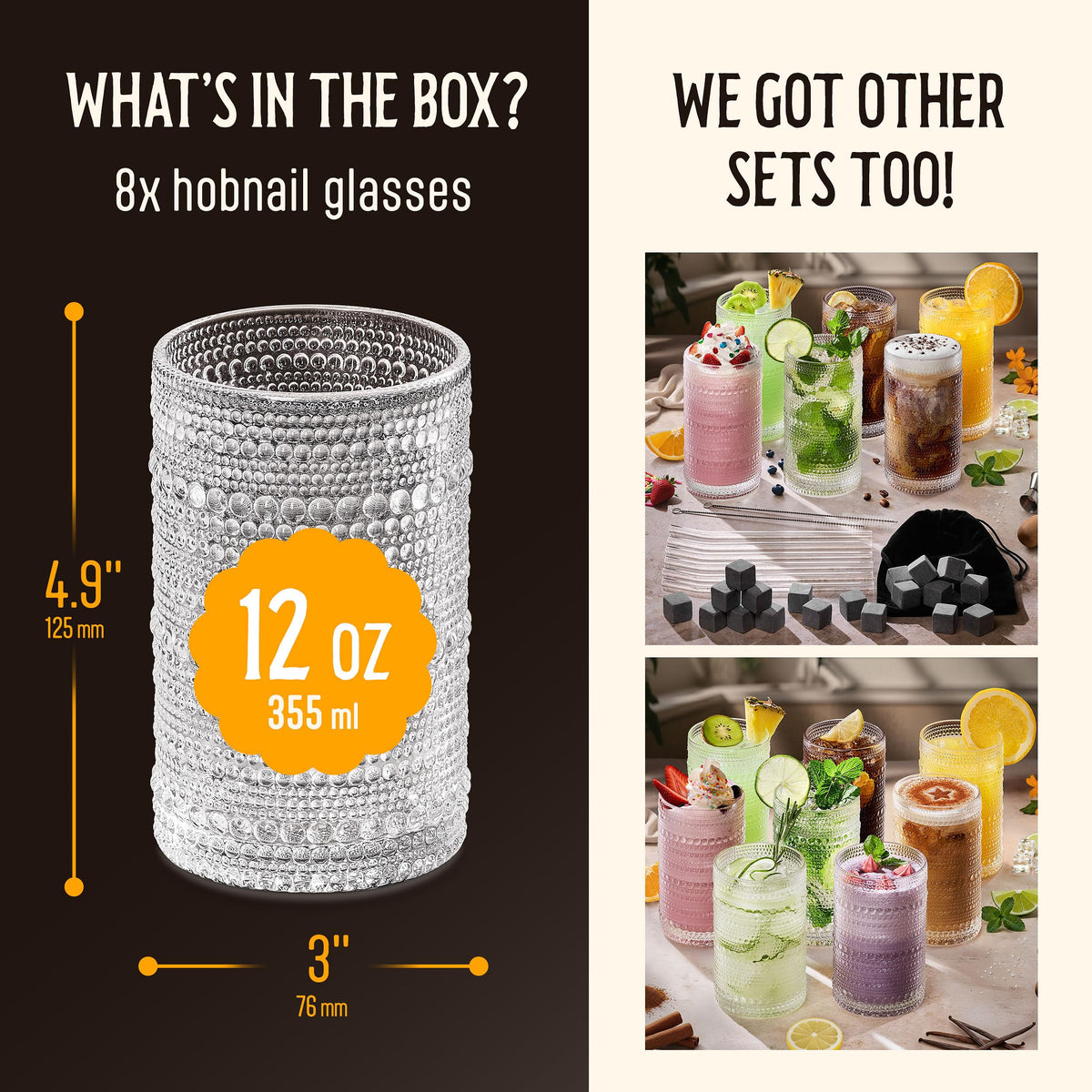 Florvani marble ice cubes keep drinks pleasantly cool during gatherings.