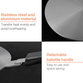 Flovia Cook by Nature adapter plate bottom side protecting cookware on gas flames.