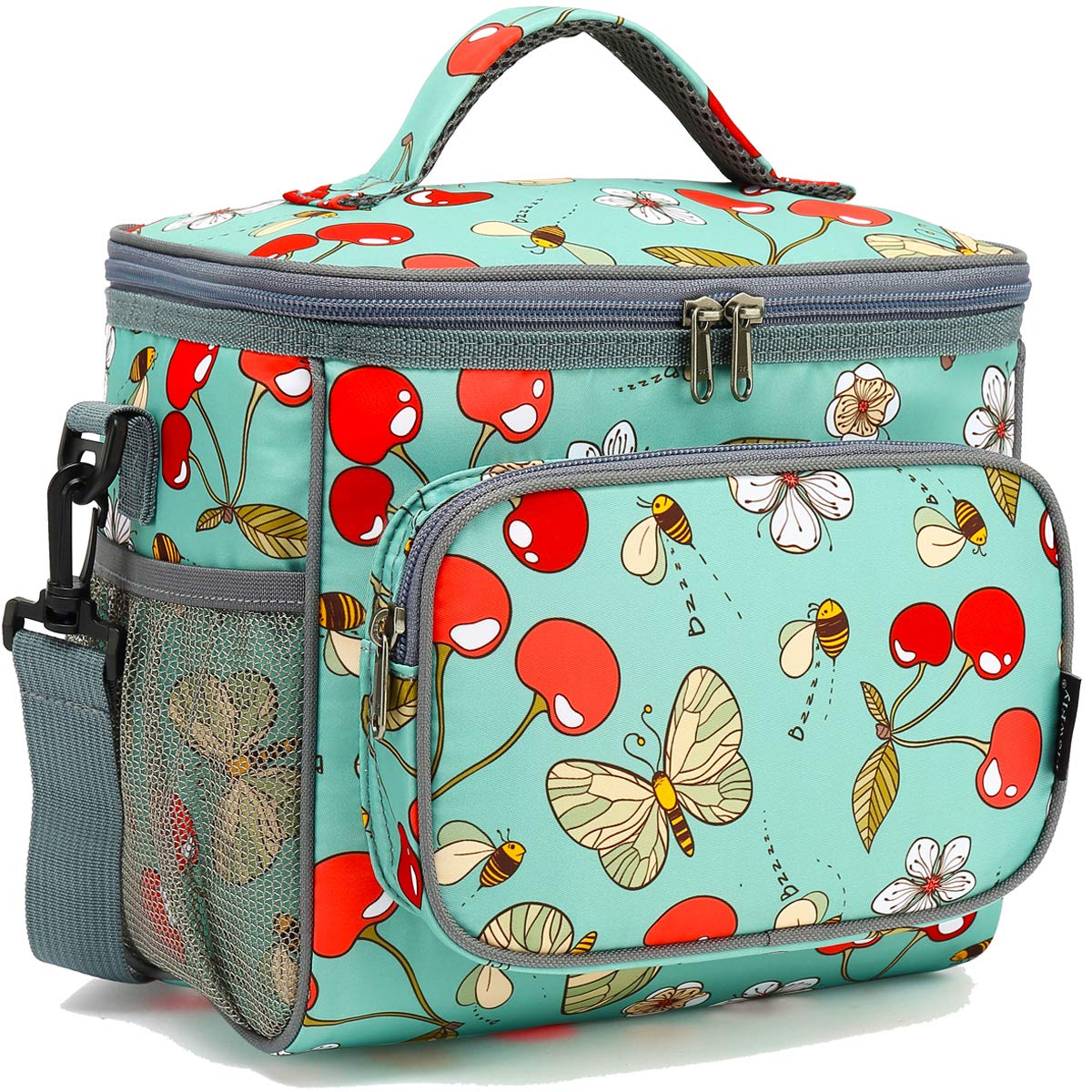 FlowFly insulated lunch bag shows front pocket for quick meal gear access.