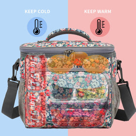 FlowFly lunch bag with dual side pockets for beverages on the go.