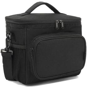 FlowFly insulated lunch bag front pocket keeps utensils and snacks organized